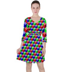 Colorful Prismatic Rainbow Ruffle Dress by Alisyart