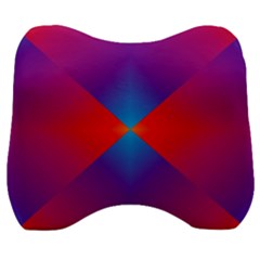 Geometric Blue Violet Red Gradient Velour Head Support Cushion by Alisyart