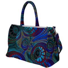 Fractal Abstract Line Wave Unique Duffel Travel Bag by Alisyart