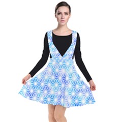 Hemp Pattern Blue Plunge Pinafore Dress by Alisyart