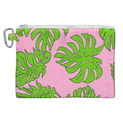 Leaves Tropical Plant Green Garden Canvas Cosmetic Bag (xl) by Alisyart