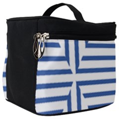 Geometric Shapes Stripes Blue Make Up Travel Bag (big) by Mariart
