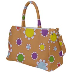 Floral Flowers Retro Duffel Travel Bag by Mariart