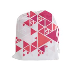 Red Triangle Pattern Drawstring Pouch (xl) by Mariart