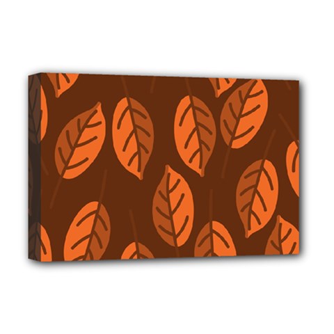 Pattern Leaf Plant Deluxe Canvas 18  X 12  (stretched) by Mariart