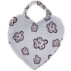 Plum Seamless Flower Giant Heart Shaped Tote by Mariart