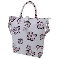 Plum Seamless Flower Buckle Top Tote Bag by Mariart