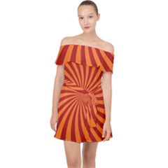 Spiral Swirl Background Vortex Off Shoulder Chiffon Dress by Mariart