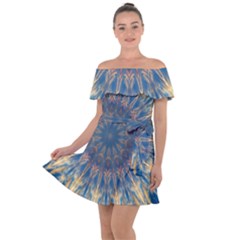 Kaleidoscope Mandala Off Shoulder Velour Dress by Alisyart