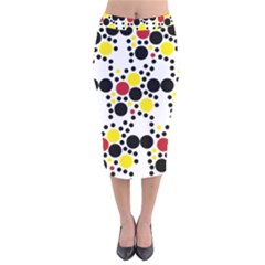 Pattern Circle Texture Velvet Midi Pencil Skirt by Alisyart