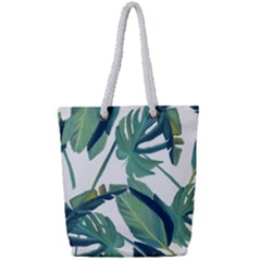 Plants Leaves Tropical Nature Full Print Rope Handle Tote (small) by Alisyart