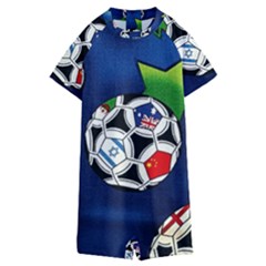 Textile Football Soccer Fabric Kids  Boyleg Half Suit Swimwear by Pakrebo