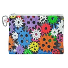 The Gears Are Turning Canvas Cosmetic Bag (xl) by WensdaiAmbrose
