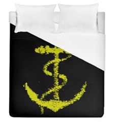 French Navy Golden Anchor Symbol Duvet Cover (queen Size) by abbeyz71