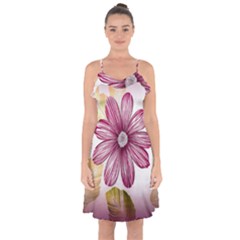 Star Flower Ruffle Detail Chiffon Dress by Mariart