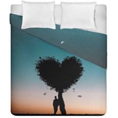 Tree Heart At Sunset Duvet Cover Double Side (california King Size) by WensdaiAmbrose