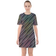 Pattern Abstract Desktop Fabric Sixties Short Sleeve Mini Dress by Pakrebo