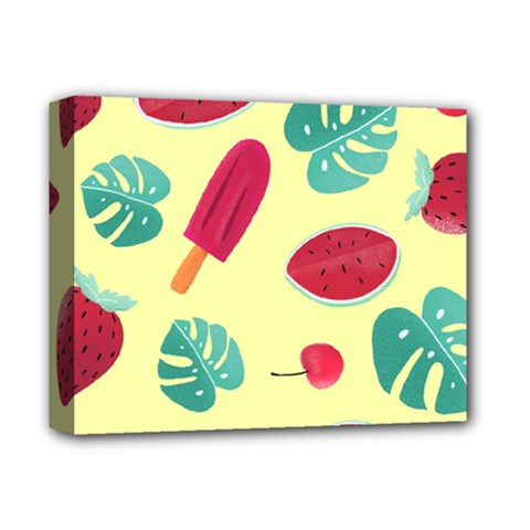 Watermelon Leaves Strawberry Deluxe Canvas 14  X 11  (stretched) by Pakrebo