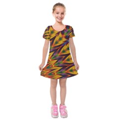 Background Abstract Texture Chevron Kids  Short Sleeve Velvet Dress by Mariart