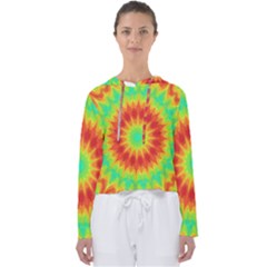 Kaleidoscope Background Red Yellow Women s Slouchy Sweat by Mariart
