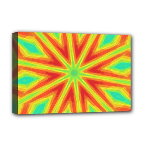 Kaleidoscope Background Star Deluxe Canvas 18  X 12  (stretched) by Mariart