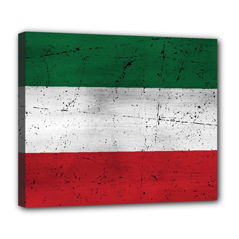 Flag Patriote Quebec Patriot Red Green White Grunge Separatism Deluxe Canvas 24  X 20  (stretched) by Quebec