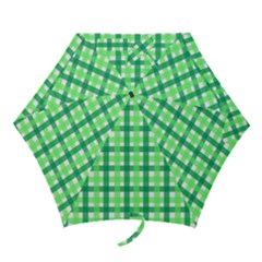 Sweet Pea Green Gingham Mini Folding Umbrellas by WensdaiAmbrose