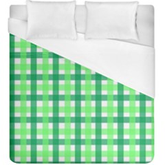 Sweet Pea Green Gingham Duvet Cover (king Size) by WensdaiAmbrose