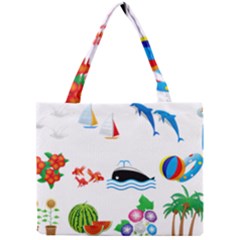 Summer Dolphin Whale Mini Tote Bag by Alisyart