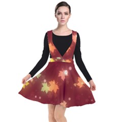 Leaf Leaves Bokeh Background Plunge Pinafore Dress by Mariart