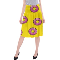 Background Donuts Sweet Food Midi Beach Skirt by Alisyart