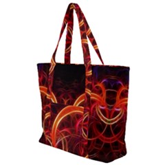 Background Fractal Abstract Zip Up Canvas Bag by Pakrebo