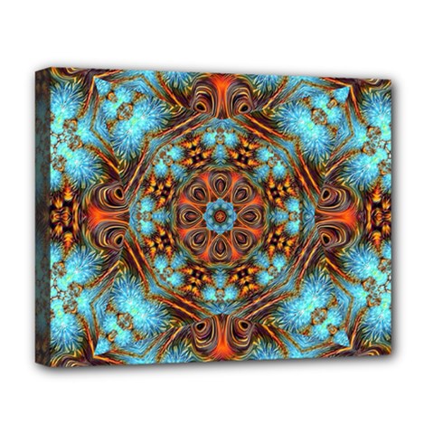 Fractal Background Colorful Graphic Deluxe Canvas 20  X 16  (stretched) by Pakrebo
