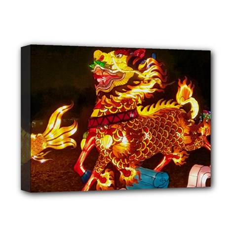 Dragon Lights Deluxe Canvas 16  X 12  (stretched)  by Riverwoman