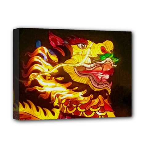 Dragon Lights Ki Rin Deluxe Canvas 16  X 12  (stretched)  by Riverwoman