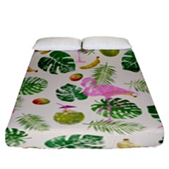 Flamingo Pattern Fitted Sheet (king Size) by Valentinaart