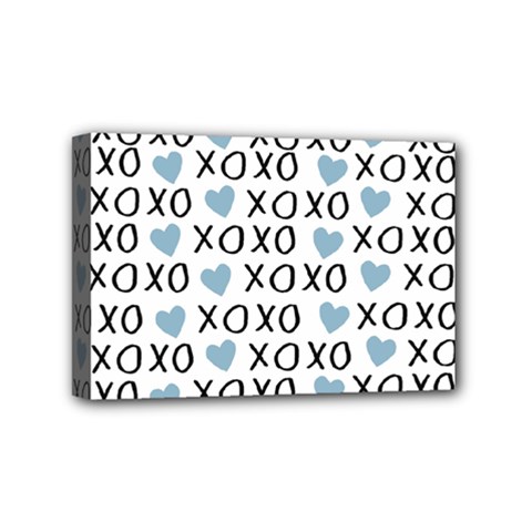 Xo Valentines Day Pattern Mini Canvas 6  X 4  (stretched) by Valentinaart
