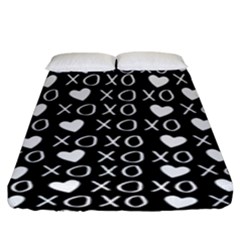 Xo Valentines Day Pattern Fitted Sheet (king Size) by Valentinaart