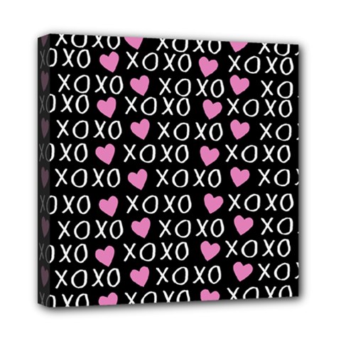 Xo Valentines Day Pattern Mini Canvas 8  X 8  (stretched) by Valentinaart