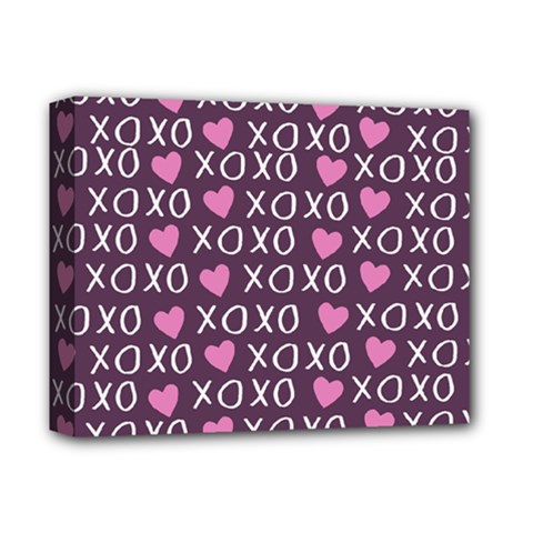 Xo Valentines Day Pattern Deluxe Canvas 14  X 11  (stretched) by Valentinaart