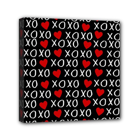 Xo Valentines Day Pattern Mini Canvas 6  X 6  (stretched) by Valentinaart