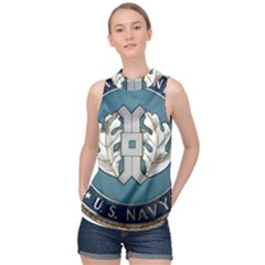Seal Of United States Navy Judge Advocate General s Corps High Neck Satin Top by abbeyz71