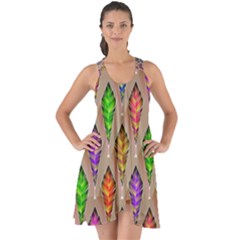 Abstract Background Colorful Leaves Show Some Back Chiffon Dress by Alisyart