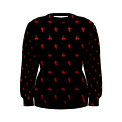 Candy Apple Black Pattern Women s Sweatshirt by snowwhitegirl