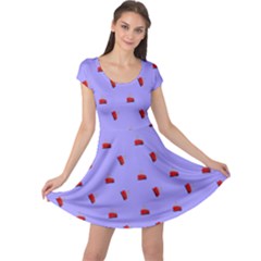 Candy Apple Lilac Pattern Cap Sleeve Dress by snowwhitegirl