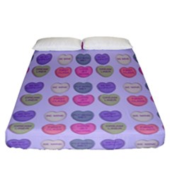 Valentine Hearts Lilac Fitted Sheet (california King Size) by snowwhitegirl