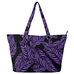 Tropical Leaves Purple Full Print Shoulder Bag by snowwhitegirl