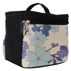 Vintage Floral Blue Pattern Make Up Travel Bag (small) by snowwhitegirl