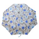 Vintage White Blue Flowers Folding Umbrellas View1