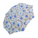 Vintage White Blue Flowers Folding Umbrellas View2